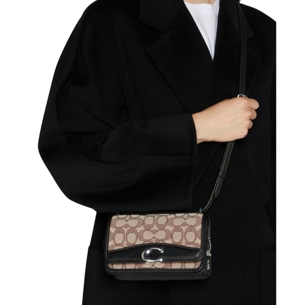 Coach Bandit Signature Shoulder Bag Cocoa Black OS